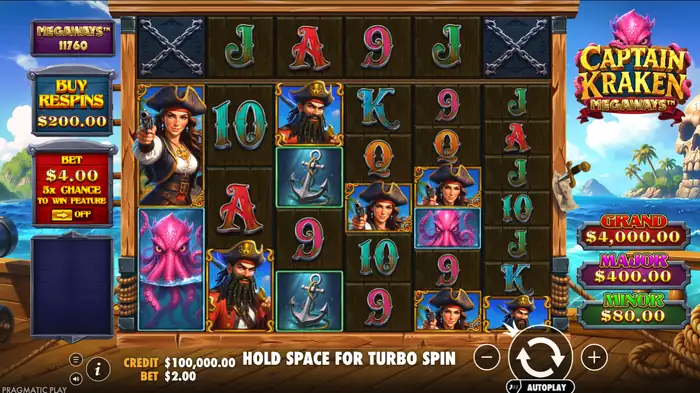 captain kraken megaways slot review by game studio pragmatic
